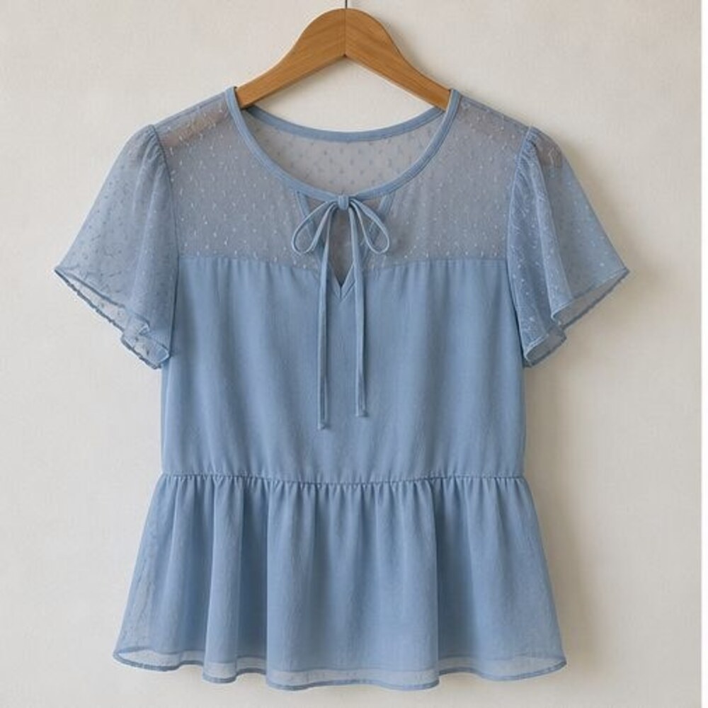 Blue Wrap Blouse
